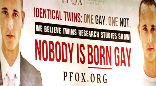 "Nadie nace gay", reza el categórico mensaje de una publicidad-carretera en Estados Unidos